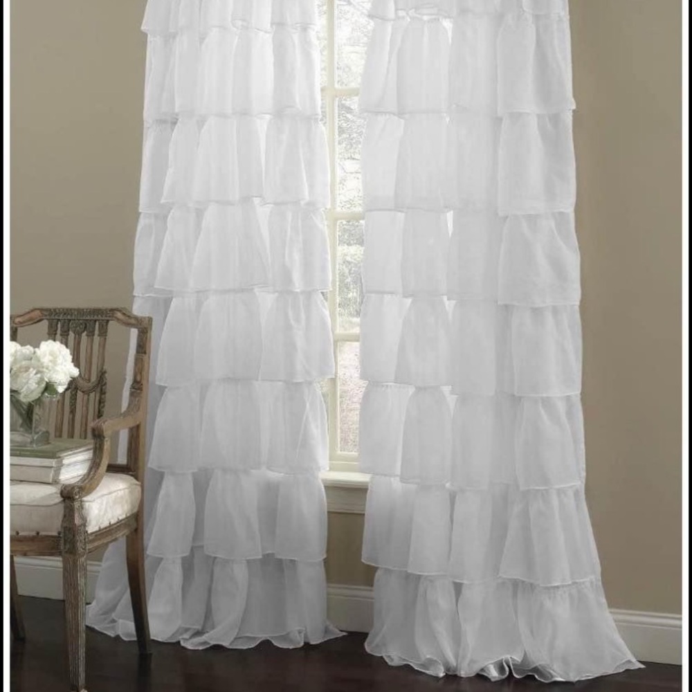 Ruffled curtain panels